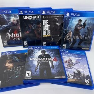 PlayStation PS4 Games Resident Evil Four Horizon  Uncharted 4 Bundle 7 Games